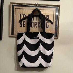 Marimekko X Clinique Black and White Wave Pattern Tote